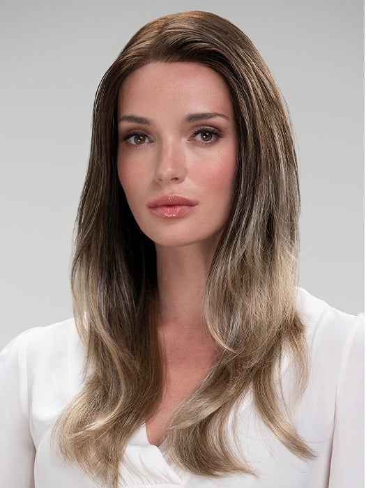 Zara Lite by Jon Renau in S8-18/26RO FAWN | Medium Brown roots to midlength, Dark Natural Ash Blonde & Medium Red-Gold Blonde Blend midlength to ends