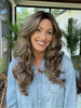 Jenna @jenna_fail wearing BRIANNA by ENVY BY ALAN EATON in color HONEY BREEZE | A blend of Cool, Honey Blonde and Multi-Dimensional Medium Brown with Darker Brown Roots