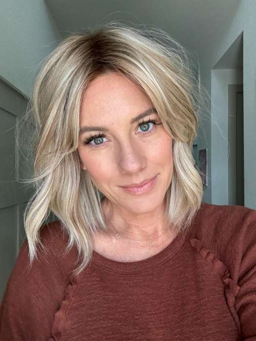 Jenny B. @thewiggygirl wearing HOLLIE by JON RENAU in color FS17/101S18 PALM SPRINGS BLONDE | Light Ash Blonde with Pure White Natural Violet Bold Highlights, Shaded with Dark Natural Ash Blonde