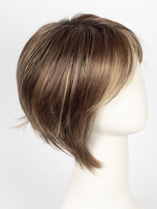 ALMOND SPICE R | Rooted Dark Brown with Medium Brown Base with Honey and Platinum Blonde Highlights