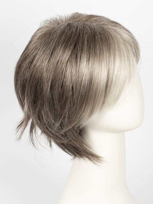 SANDY SILVER | Medium Brown Transitionally Blending to Silver and Dramatic Silver Bangs