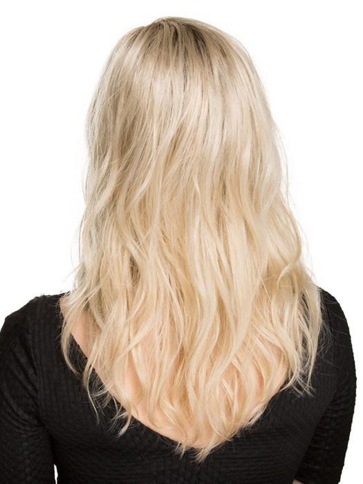 CHAMPAGNE ROOTED | Light Beige Blonde, Medium Honey Blonde, and Platinum Blonde Blend with Dark Roots