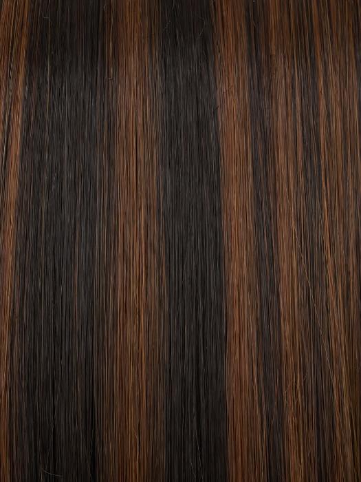 FS4/33/30A MIDNIGHT COCOA | Dark Brown, Medium Red, Medium Natural Red Blonde/Brown Blend with Medium Natural Red Blonde/Brown Blend Bold Highlights