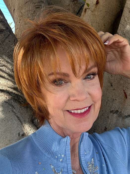 Susan Sparks @an_affair_with_hair wearing SKY by NORIKO in color DARK RUST | Medium Copper Red blended with Golden Blonde