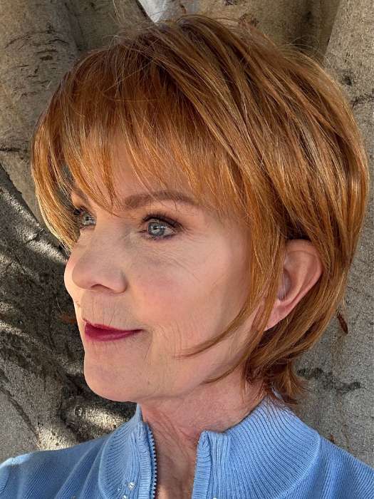Susan Sparks @an_affair_with_hair wearing SKY by NORIKO in color DARK RUST | Medium Copper Red blended with Golden Blonde